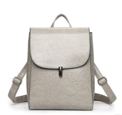 Women's PU Leather Flap Backpack in White – Flap Closure with Turn-Lock Clasp, Dual Adjustable Backpack Straps & Short Top Handle | Avenue