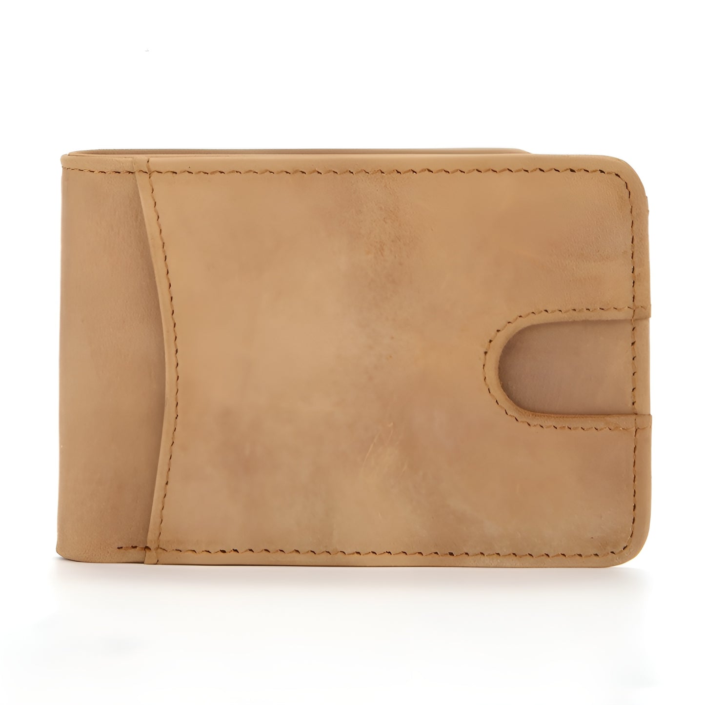 Premium Men's RFID cowhide leather wallet in Light yellow - front view | Avenue