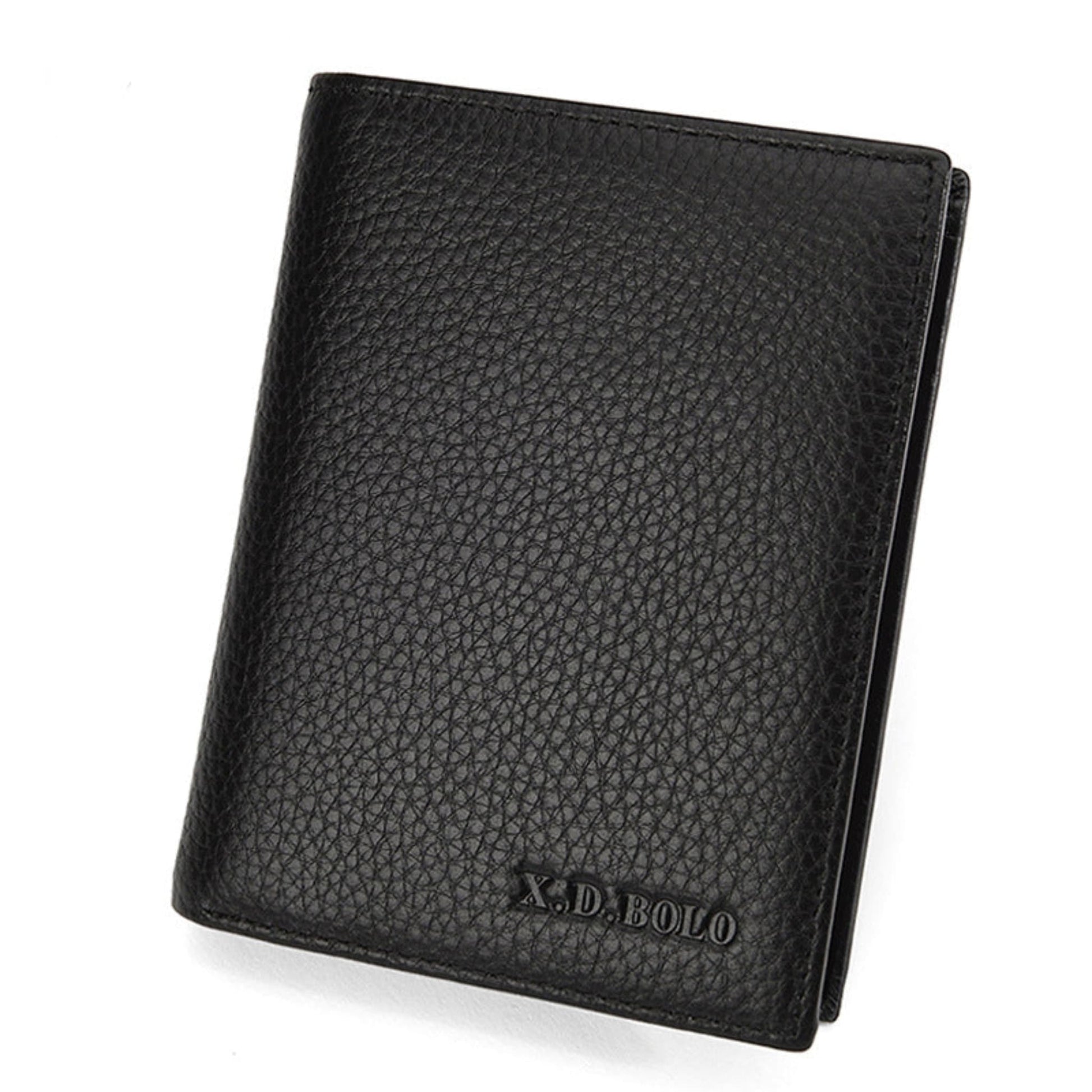 Slim Black Bifold cowhide Leather Wallet vertical shape for Men | Avenue