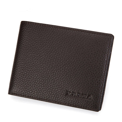 Slim Brown Bifold cowhide Leather Wallet for Men horizontal view | Avenue