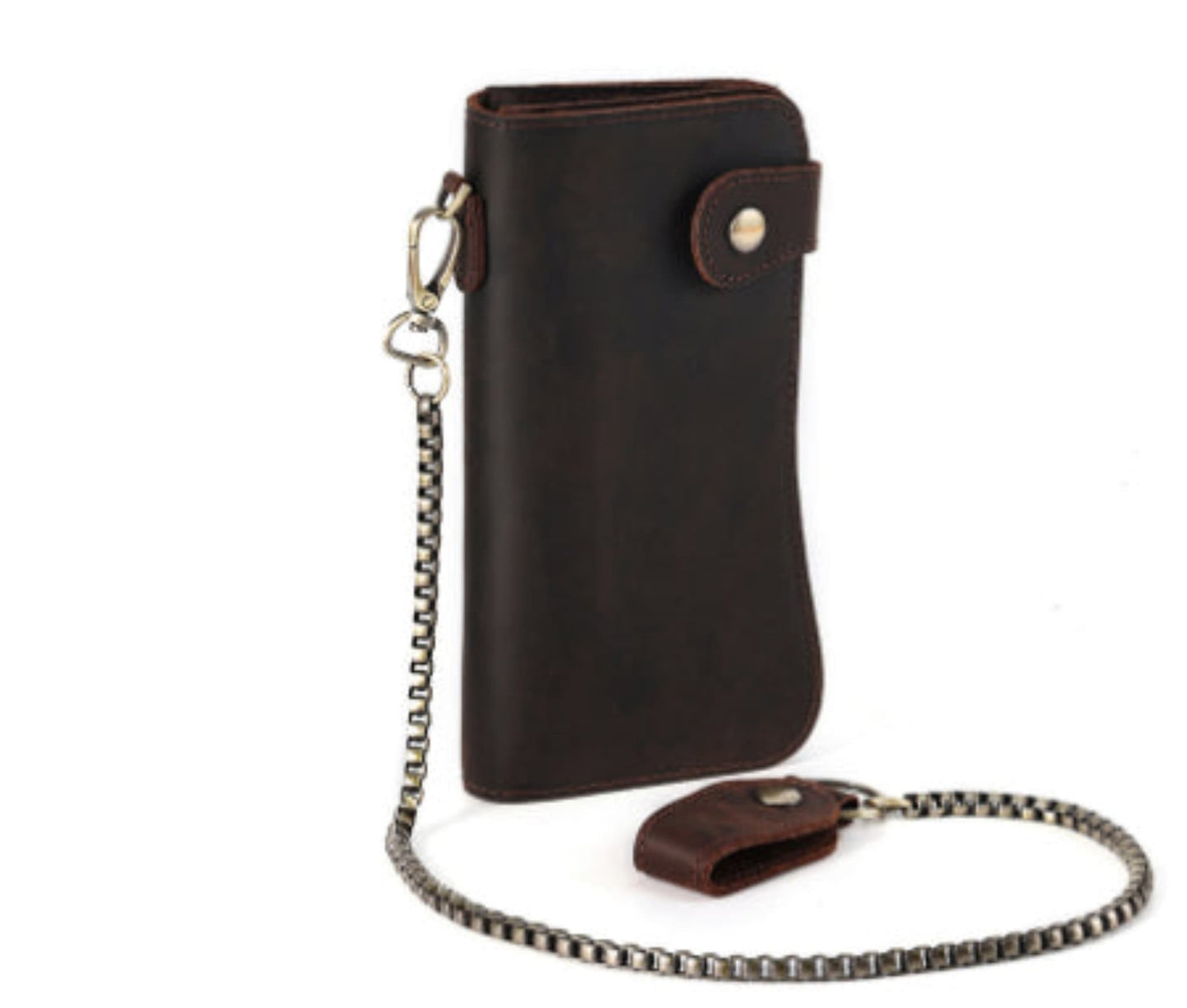 Men's RFID 2057 horse leather brown crazy horse leather retro bifold detachable wristlet wallet | Avenue