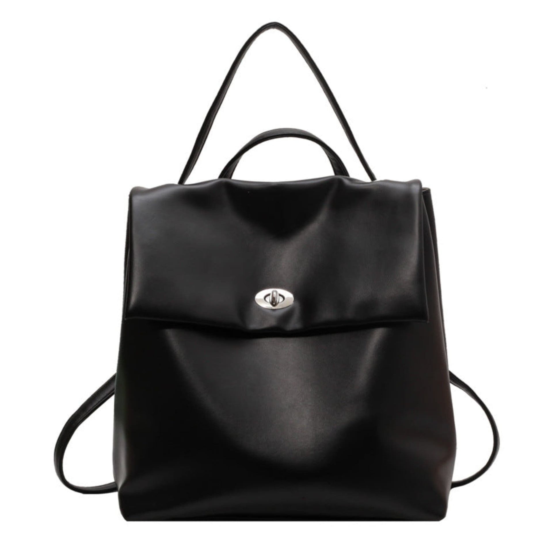 Women's Retro Faux Leather Flap Backpack – Large Capacity Commute Bag