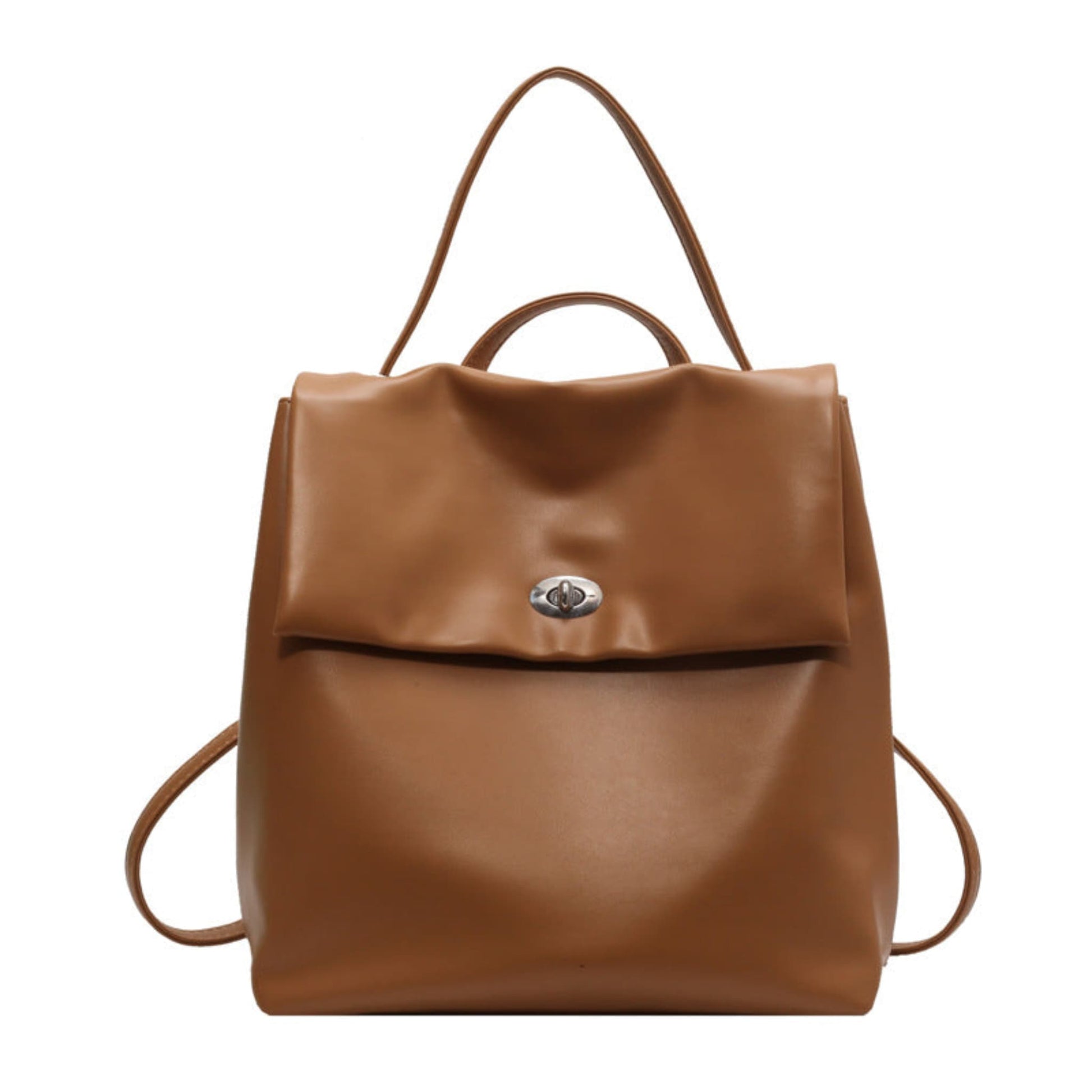 Women's Retro Faux Leather Flap Backpack – Large Capacity Commute Bag
