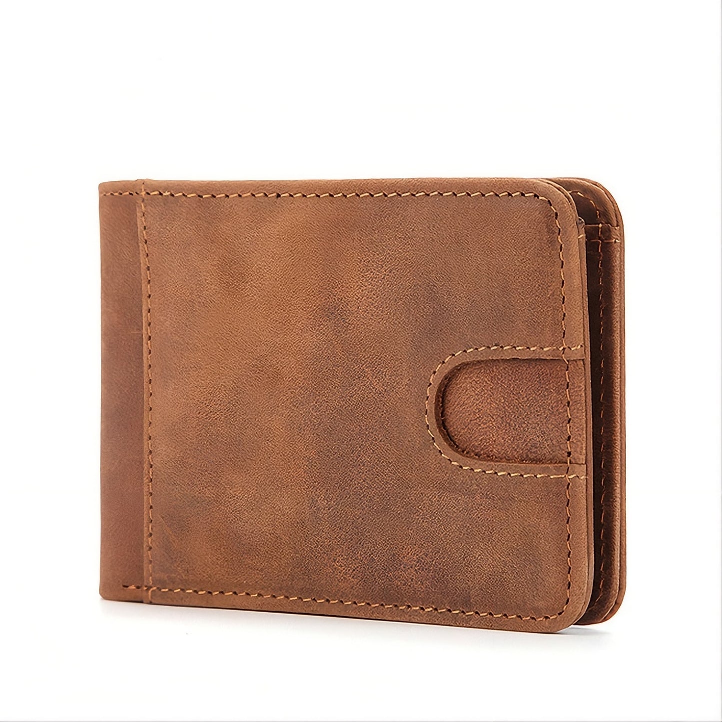 Premium Men's RFID cowhide leather wallet in Earthy yellow - Front view | Avenue